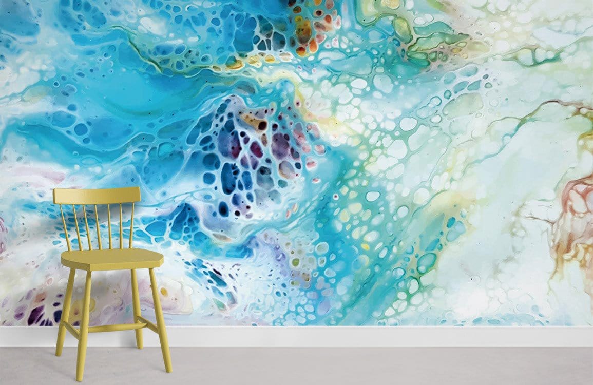 Chambre de papier peint en marbre d'océan