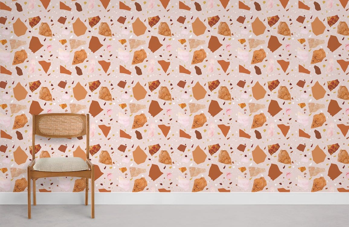 Papier peint en marbre orange terrazzo