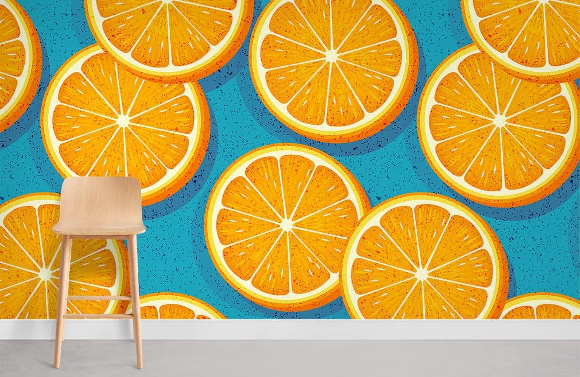 Papier Peint Fresque Fruits Oranges