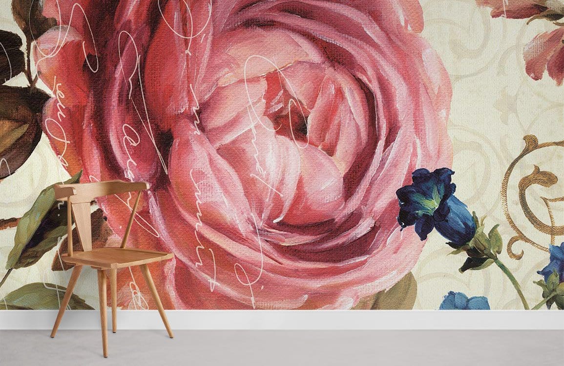 Chambre Papier Peint Floral Fleur Rose
