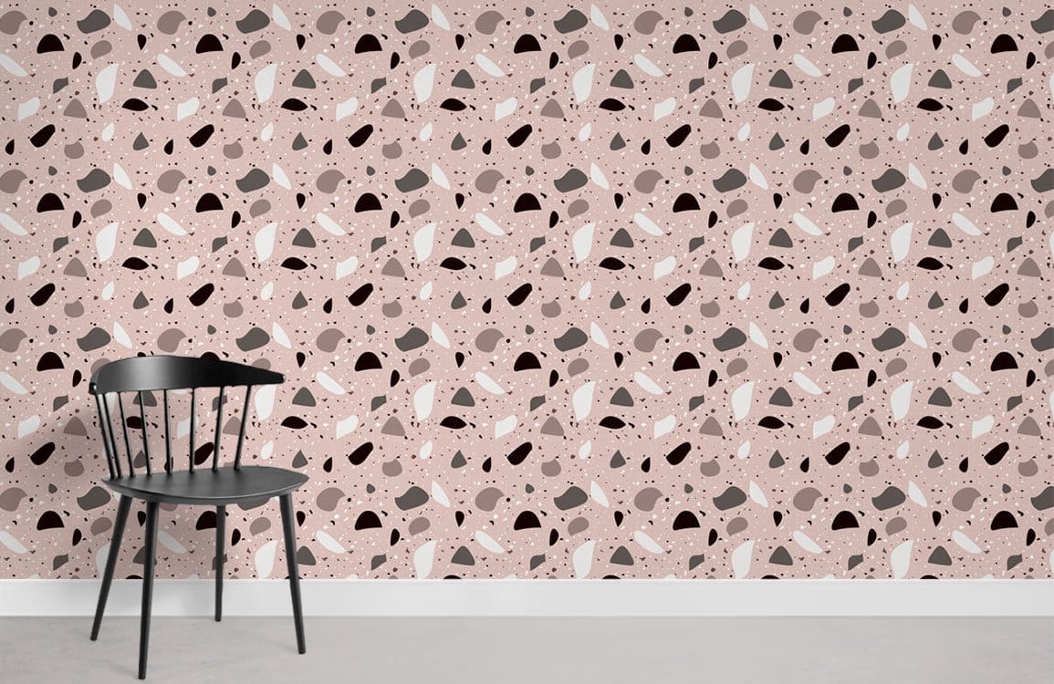 Terrazzo en marbre rose Ever Wallpaper mural salle murale