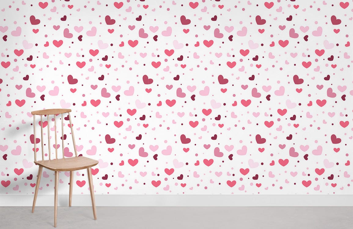 Rose Amour Motif Papier Peint Chambre Murale
