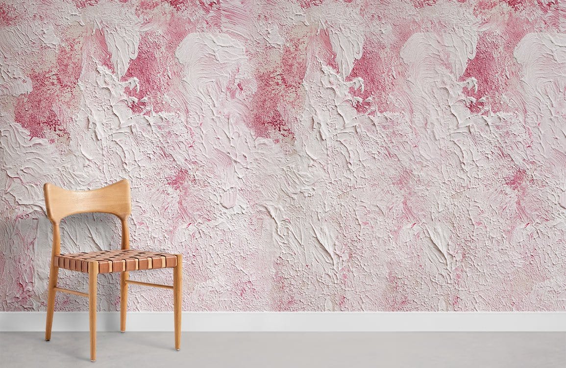 Chambre de papier peint peinture à l'huile rose