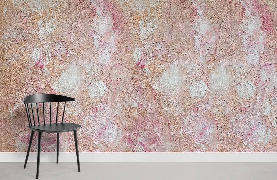 Chambre de papier peint peinture à l'huile rose