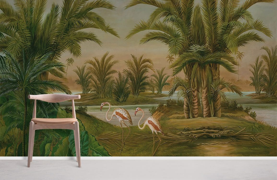 Papier mural paradis tropical salle murale