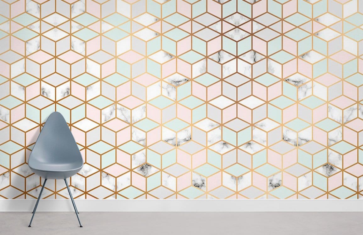 Papier peint géométrique en marbre géométrique Room mural