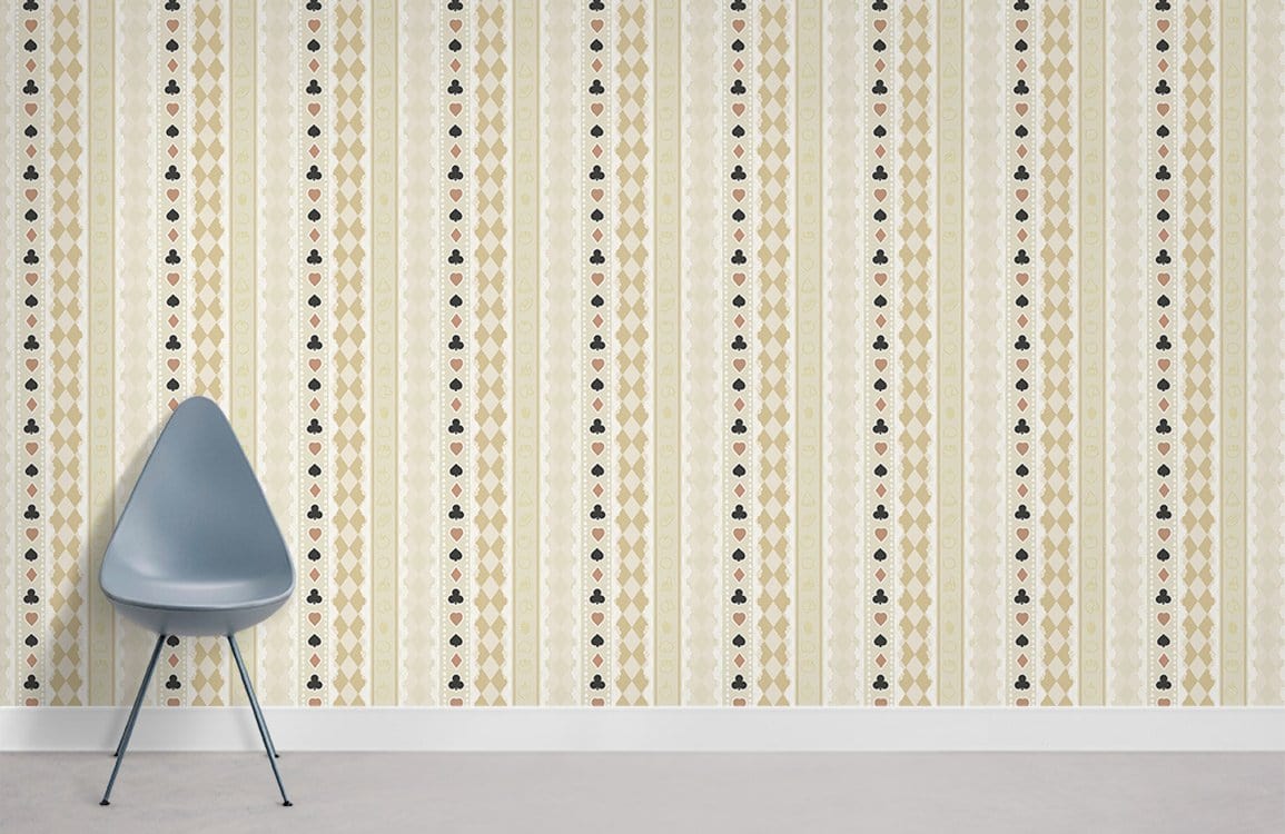 Cartes répétées motif papier peint mural salle
