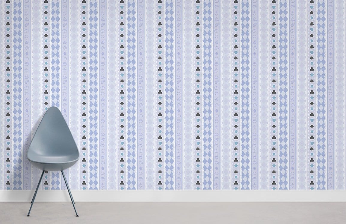 Cartes répétées motif papier peint mural salle
