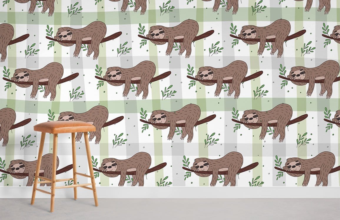 Papier peint paresseux endormi
