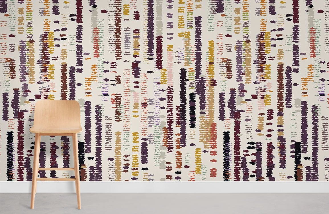 Rustique Stripe Mural Wallpaper Room