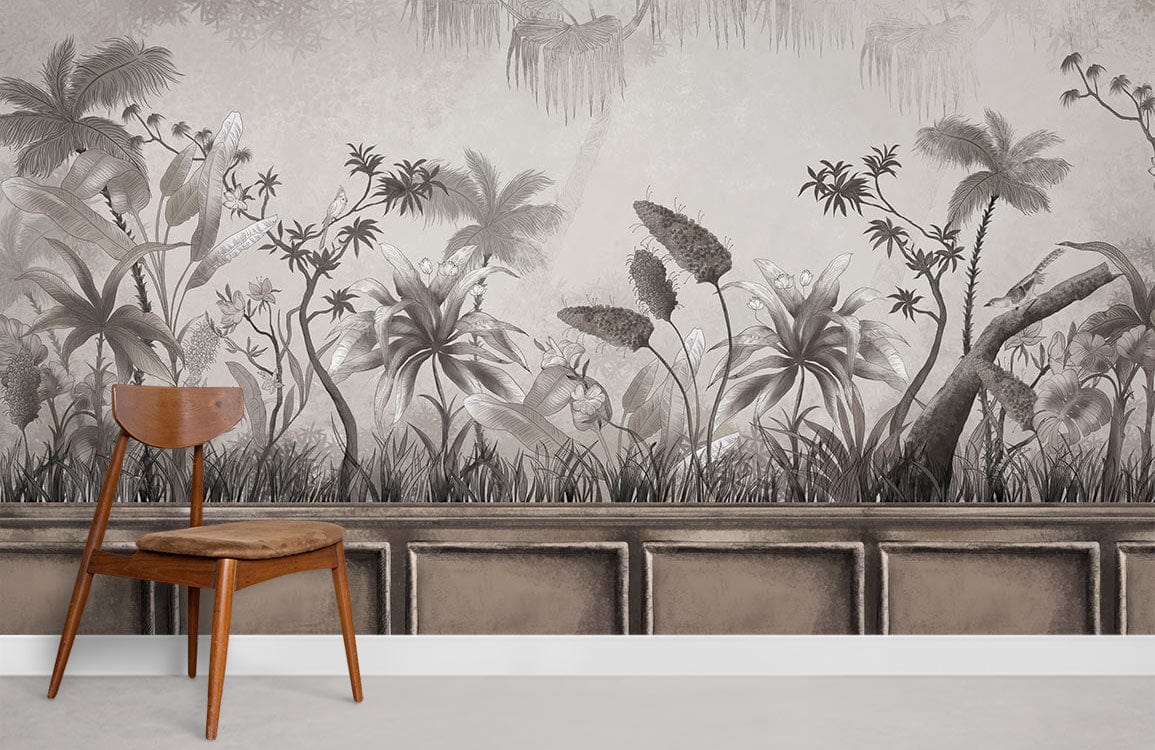 Plantes de secoue papier peint mural salon