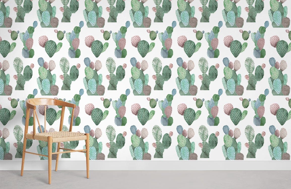 Fond de papier peint de motif de cactus vert conception