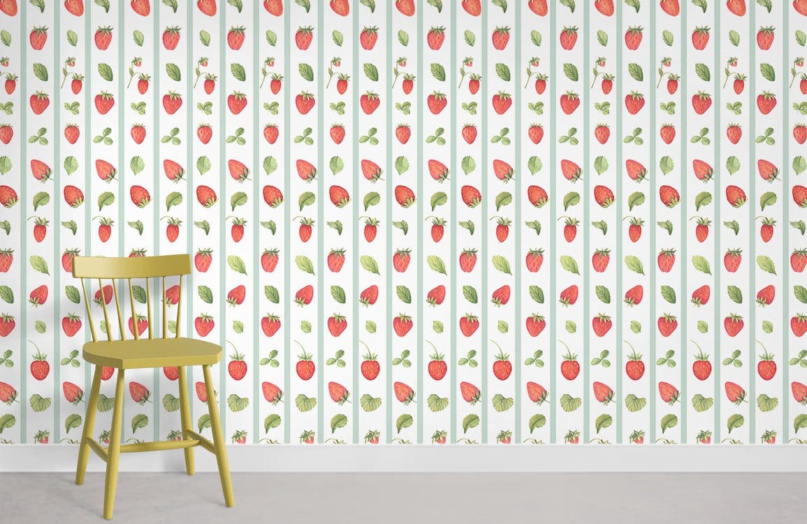 Fond de papier peint mural de motif de fraise.