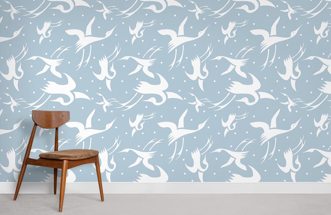 chambre à papier peint cygne