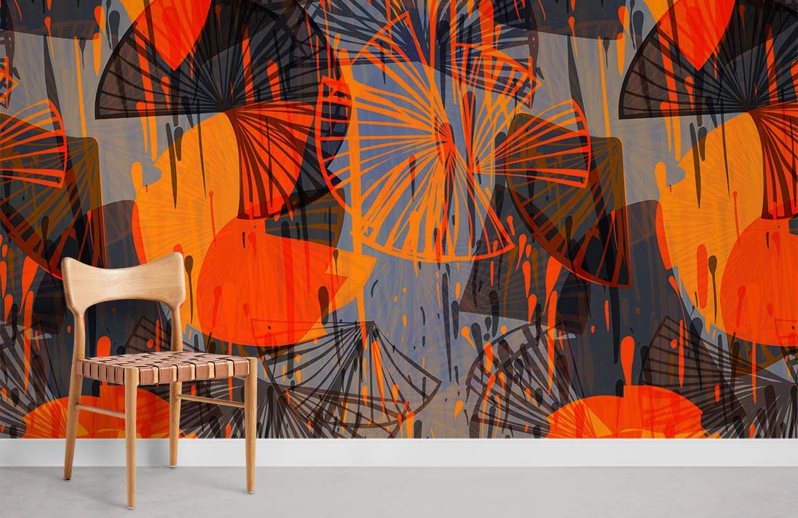 Chambre Papiers Peints Motif Orange Textile