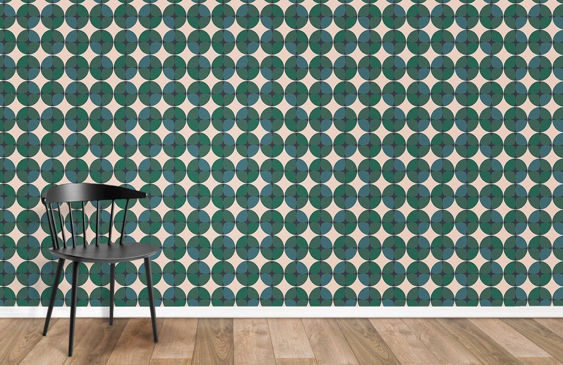 papier peint élégant et petit cercle peint mural