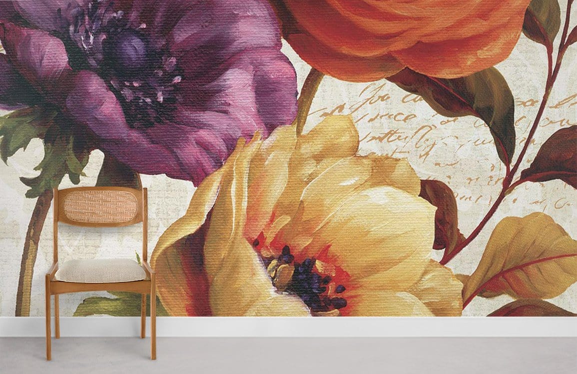Harmonise la chambre de papier peint floral