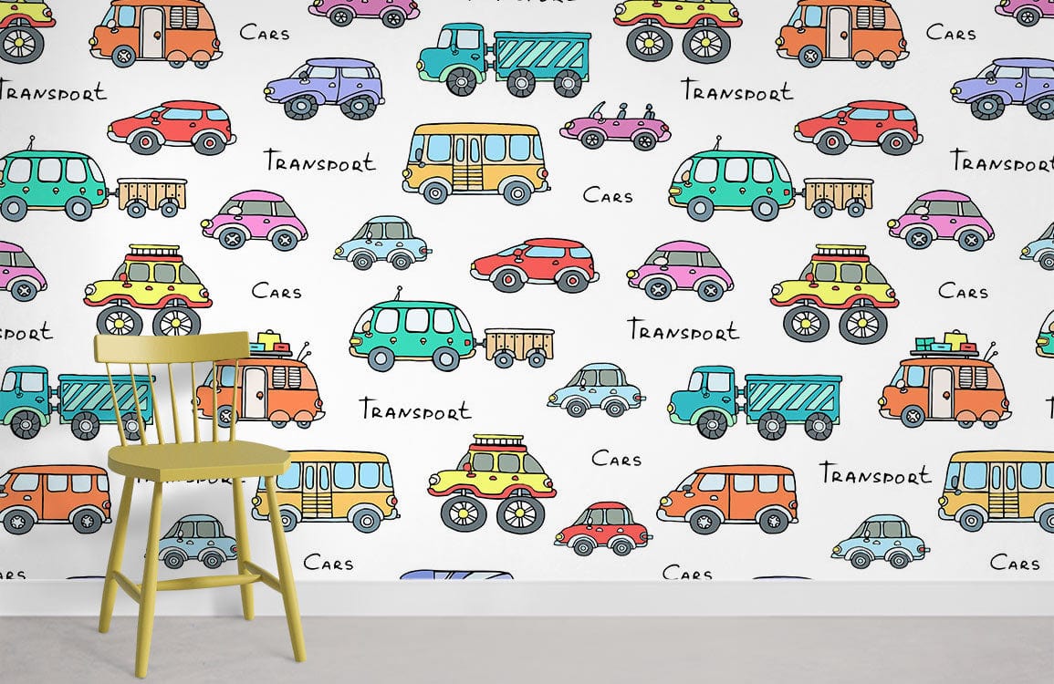 Transport voitures mural papier peint