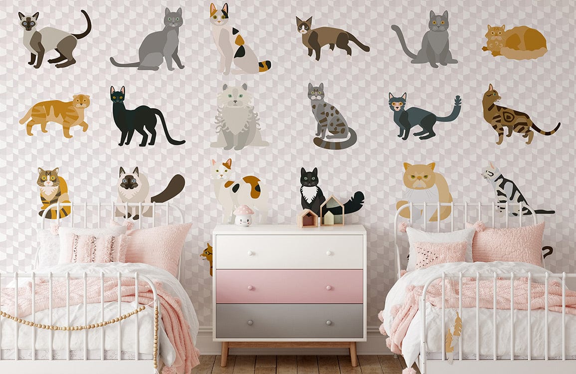 ombre de chats regardant fixement papier peint mural pour la maison
