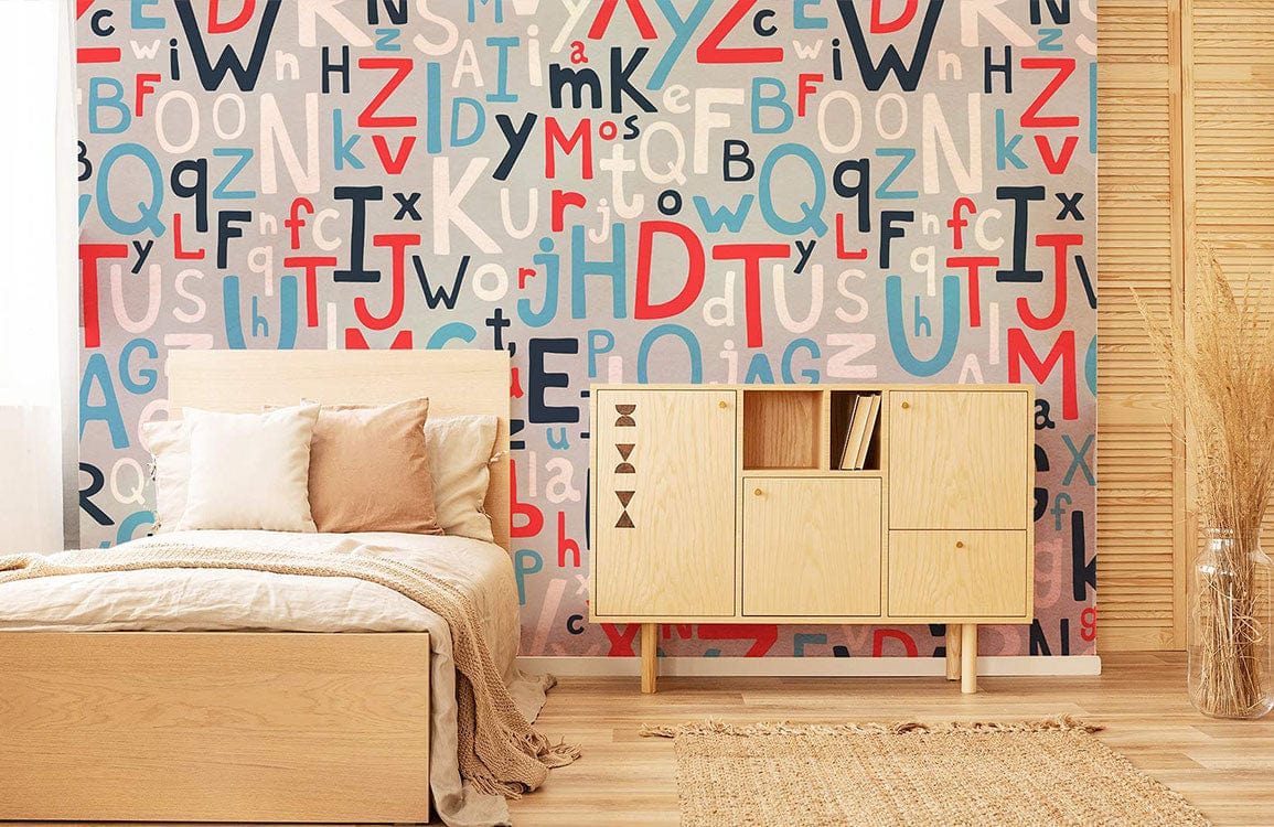 Wallpaper Color Lettering English Letters Pattern Wallpaper Mural | Ever Wallpaper UK