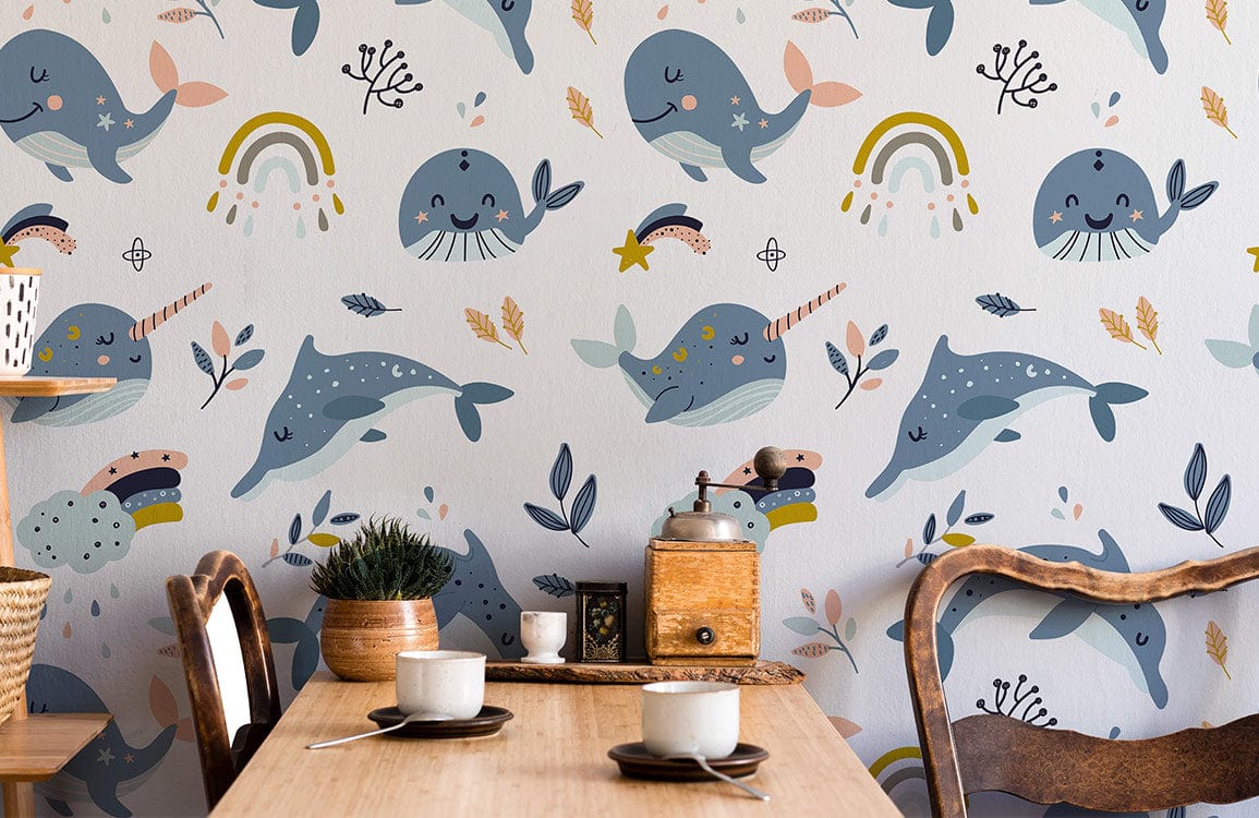 dauphin animal pattern funny wallpaper design