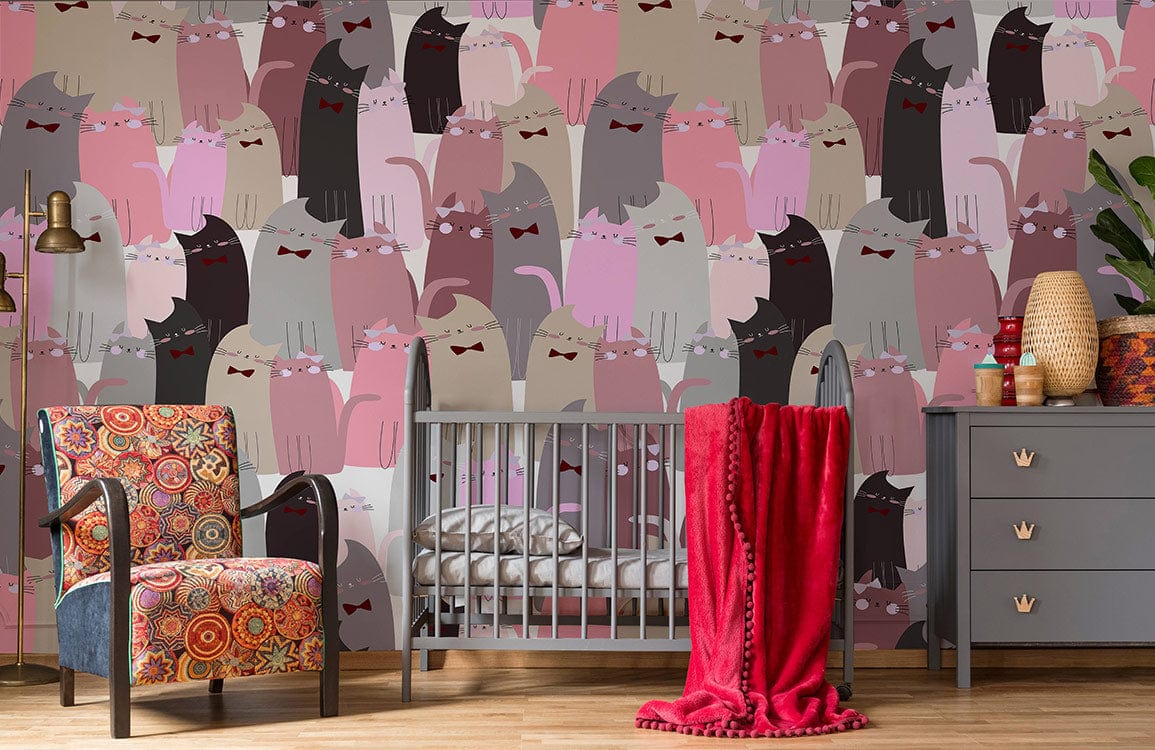 Papier peint mural représentant un animal rose pour la chambre d'enfant