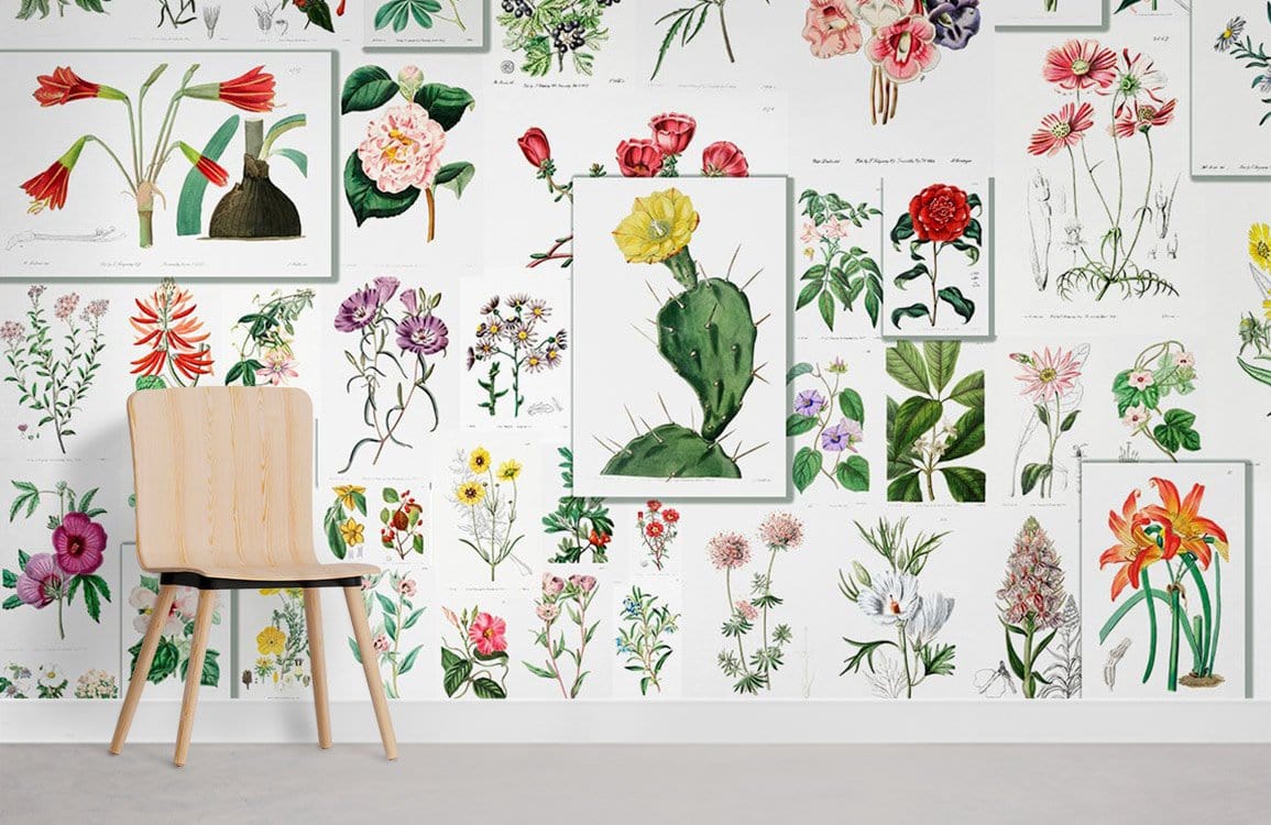 Végétation Fleur Papier Peint Chambre Murale