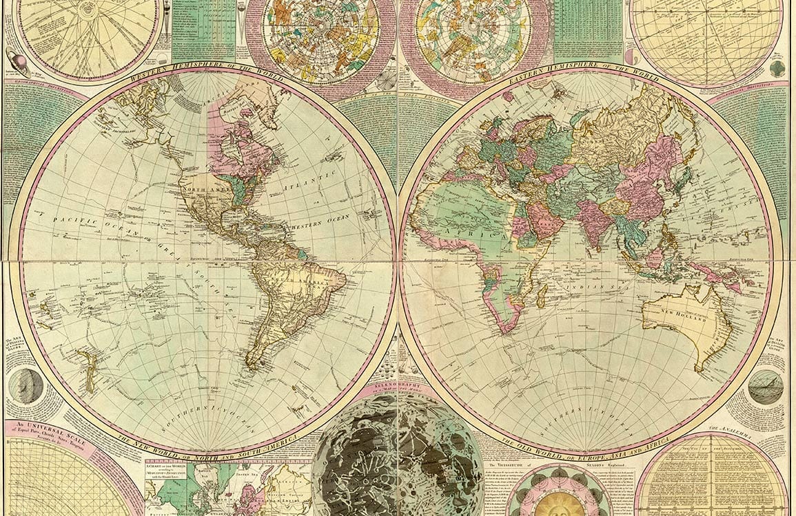 Fond d'écran de carte du monde vintage
