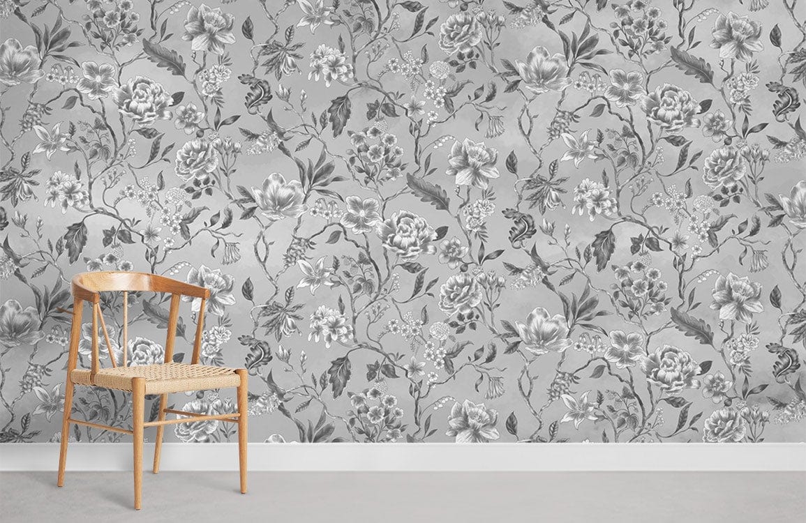 Aquarelle fleur de papier peint neutre de papier peint mural