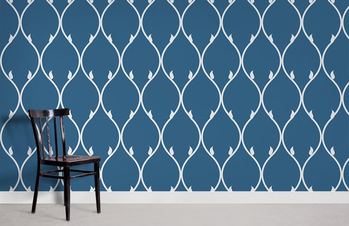 Modèle de lignes ondulées papier peint mural salle