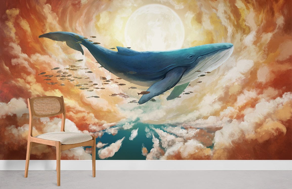 Papier Peint Fresque Baleine dans les Nuages