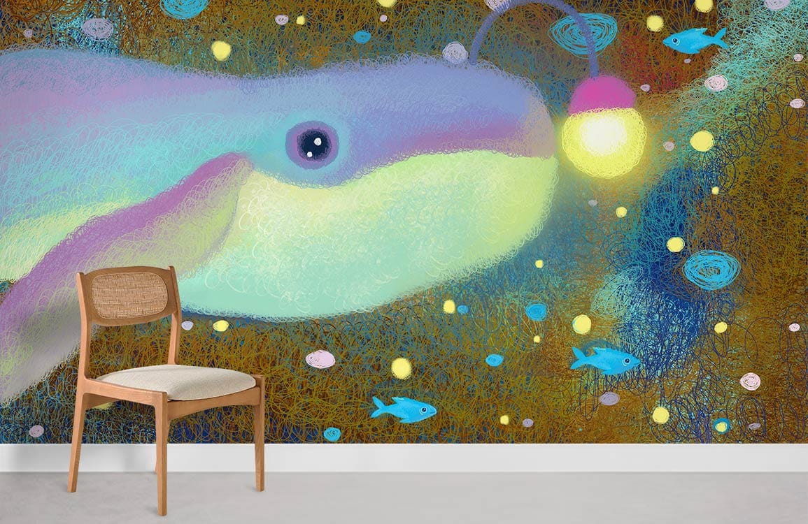 Baleine Lampe Papier Peint Chambre Murale