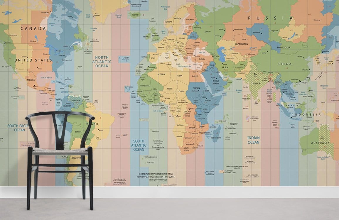 Carte mondiale de chichis Papier Peint Salon