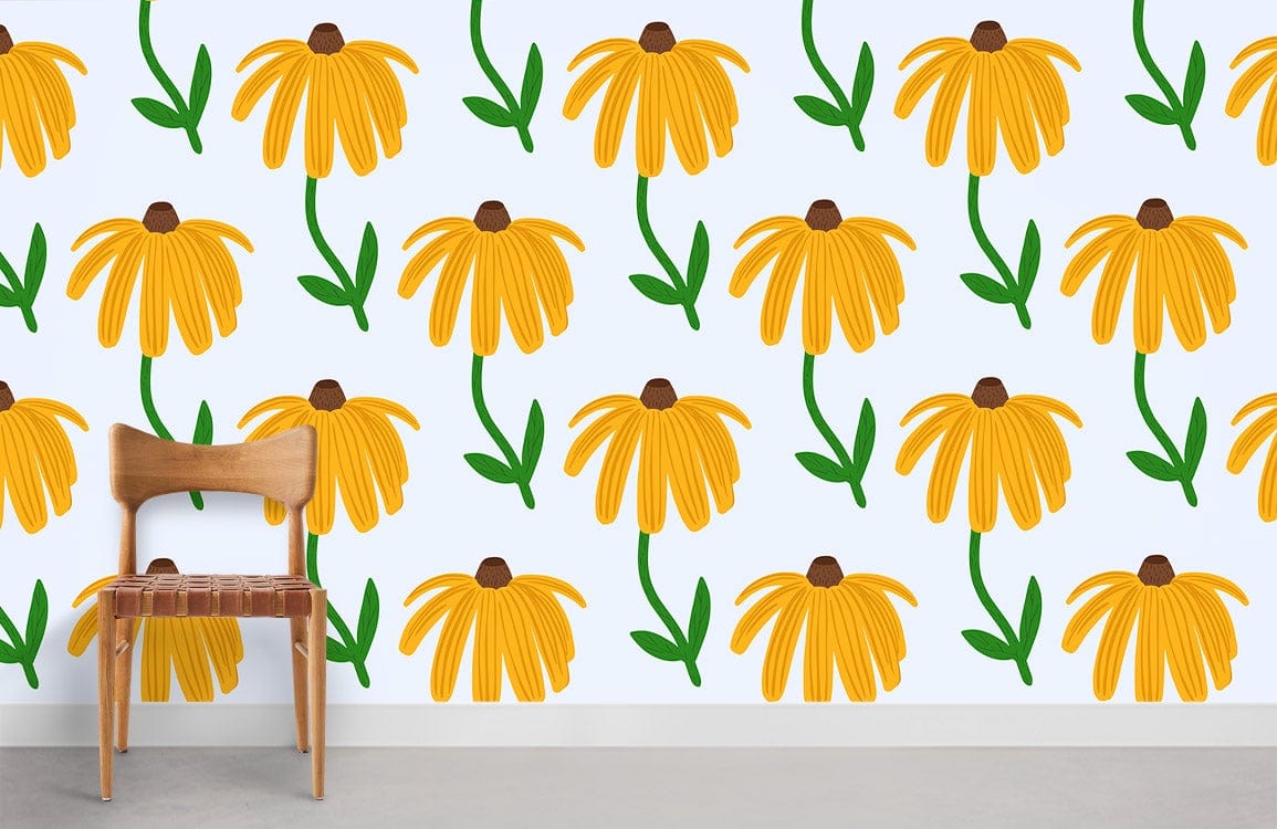 Ever Wallpaper du motif de fleurs jaunes pour la maison